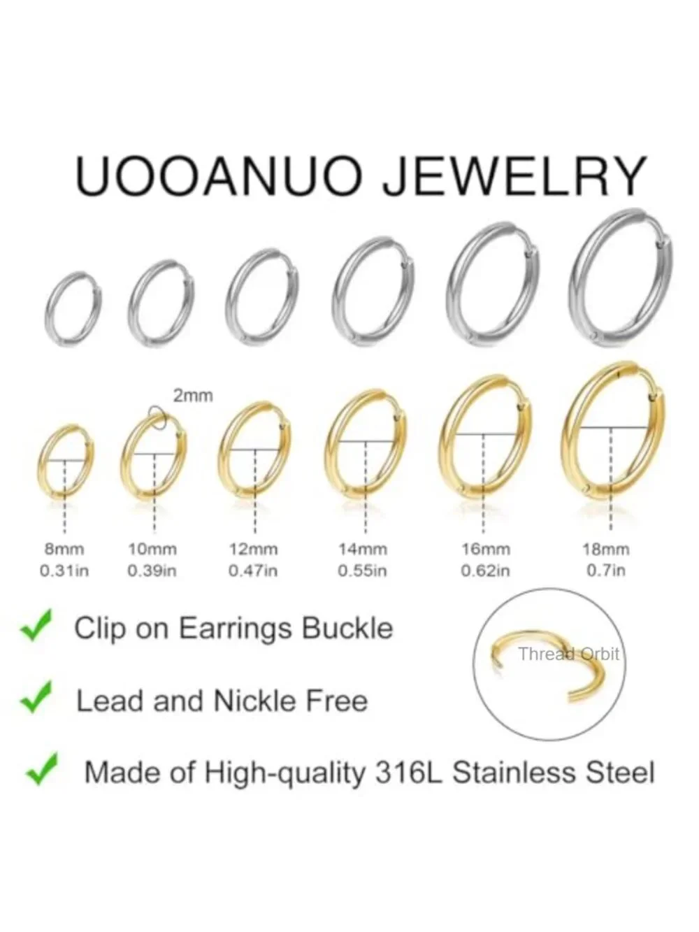 12 Pairs 14K Gold and Silver Plated Huggie Hoop Earrings Set Lightweight